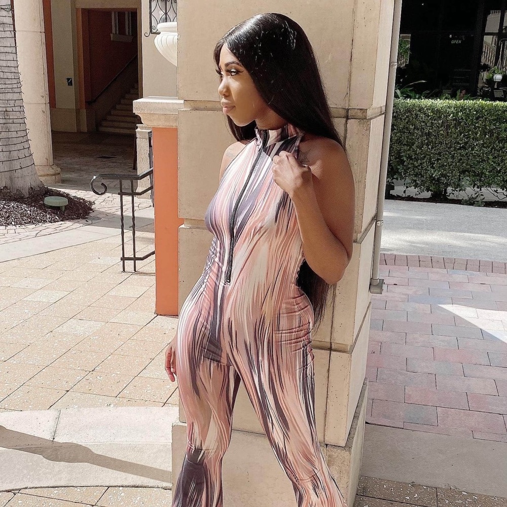 Women’s Spandex Flare Leg Jumpsuit